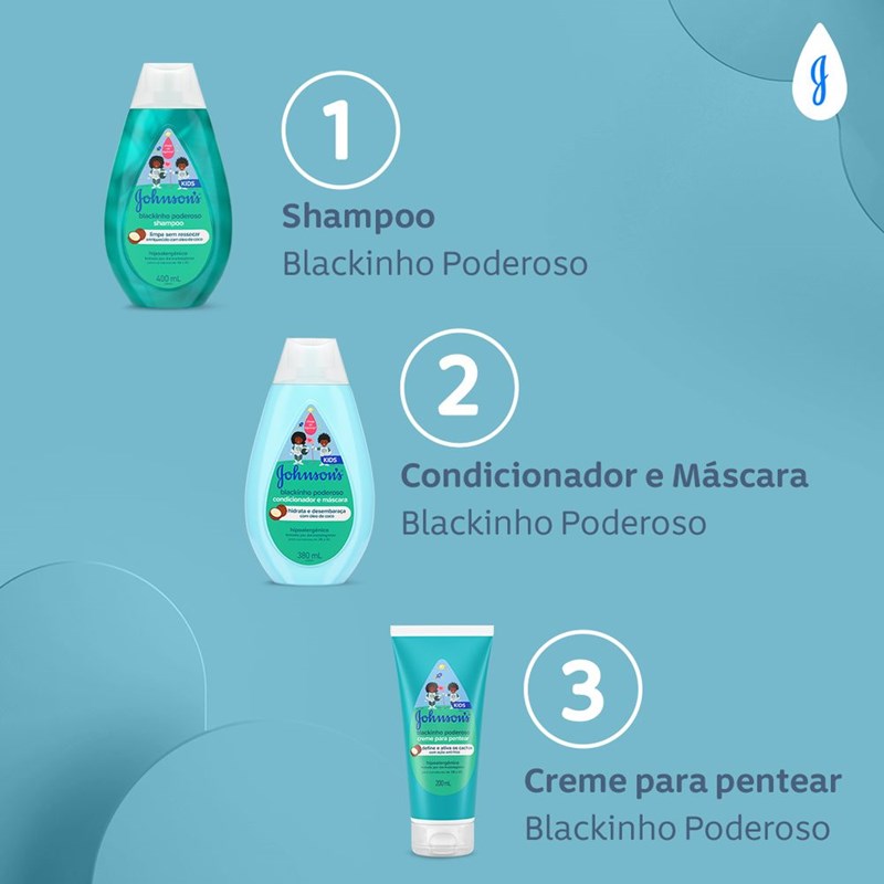 Shampoo Johnson's Kids 400 ml Blackinho Poderoso