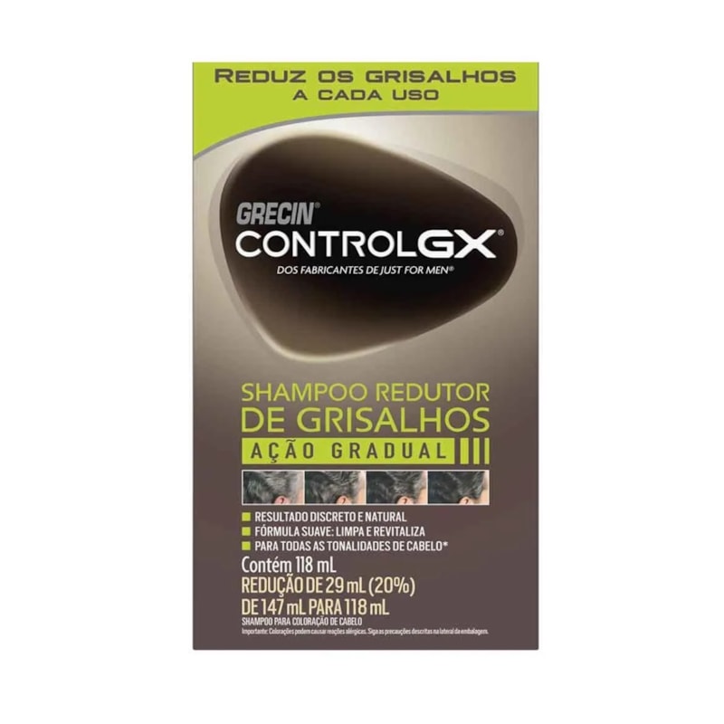 Shampoo Redutor de Grisalhos Grecin Control GX 118 ml