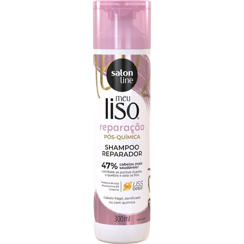 Shampoo Salon Line Meu Liso 300 ml Reparação Pós-Química