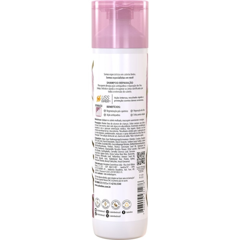 Shampoo Salon Line Meu Liso 300 ml Reparação Pós-Química