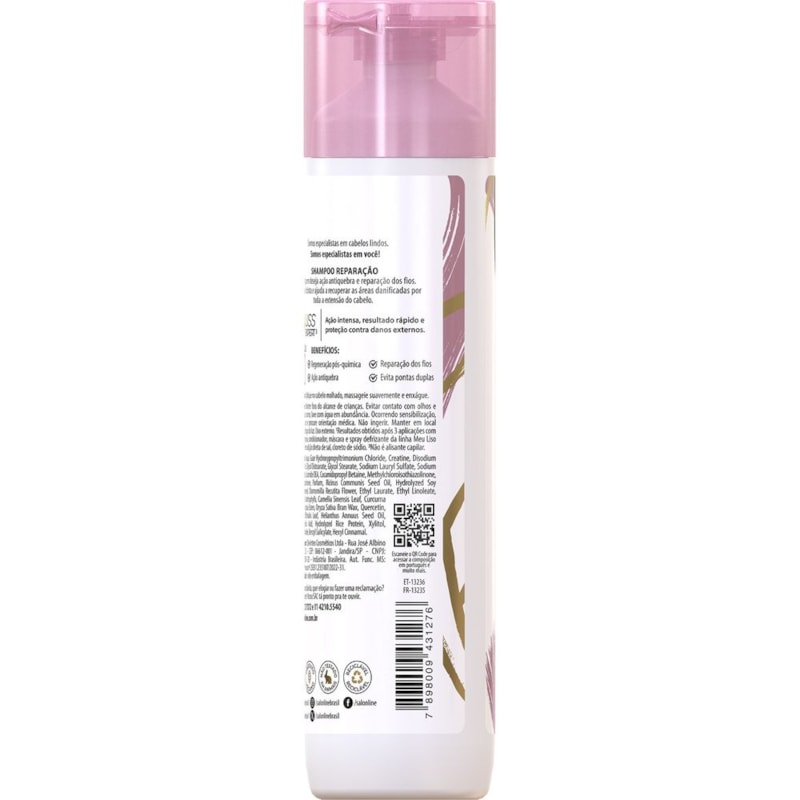 Shampoo Salon Line Meu Liso 300 ml Reparação Pós-Química