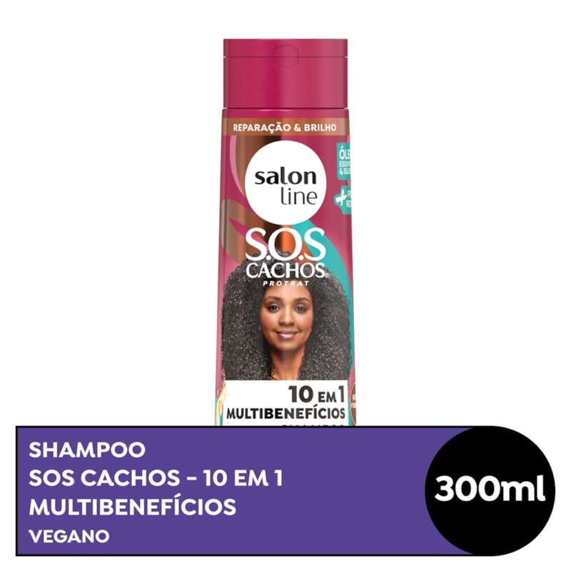 Shampoo Salon Line S.O.S Cachos 10 em 1 300 ml Multibenefícios