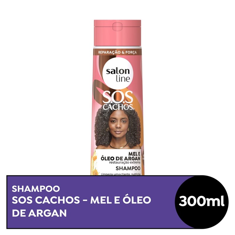 Shampoo Salon Line S.O.S Cachos 300 ml Mel e Óleo de Argan