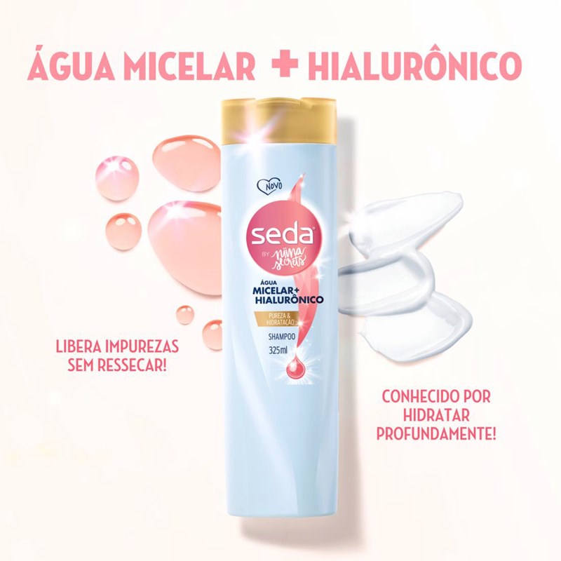 Shampoo Seda By Niina Secrets 325 ml Limpeza Micelar + Hialurônico