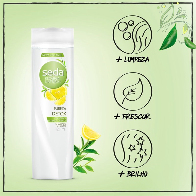 Shampoo Seda Recarga Natural 325 ml Pureza Refrescante
