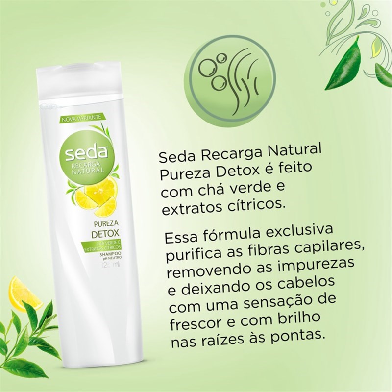 Shampoo Seda Recarga Natural 325 ml Pureza Refrescante