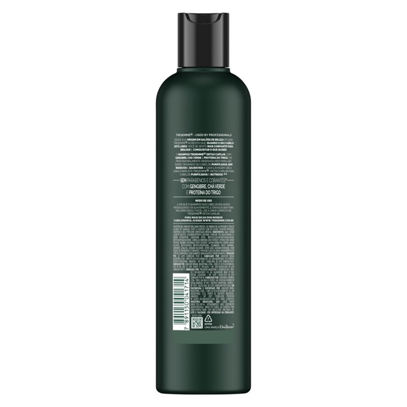 Shampoo TRESemmé Detox Capilar cabelos purificados e nutridos 400ml
