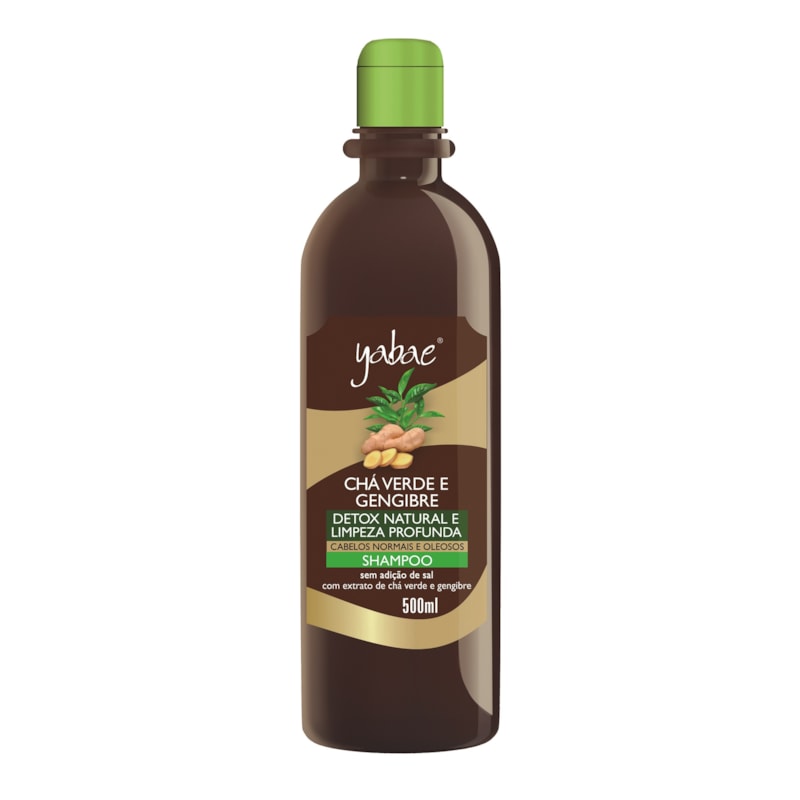 Shampoo Yabae 500 ml Chá Verde e Gengibre