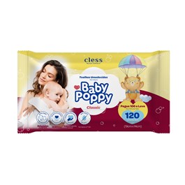 Toalhas Umedecidas Baby Poppy 120 unidades Classic