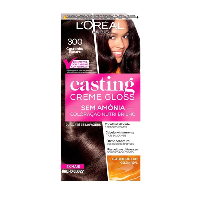 Tonalizante L'oréal Paris Casting Creme Gloss Castanho Escuro 300