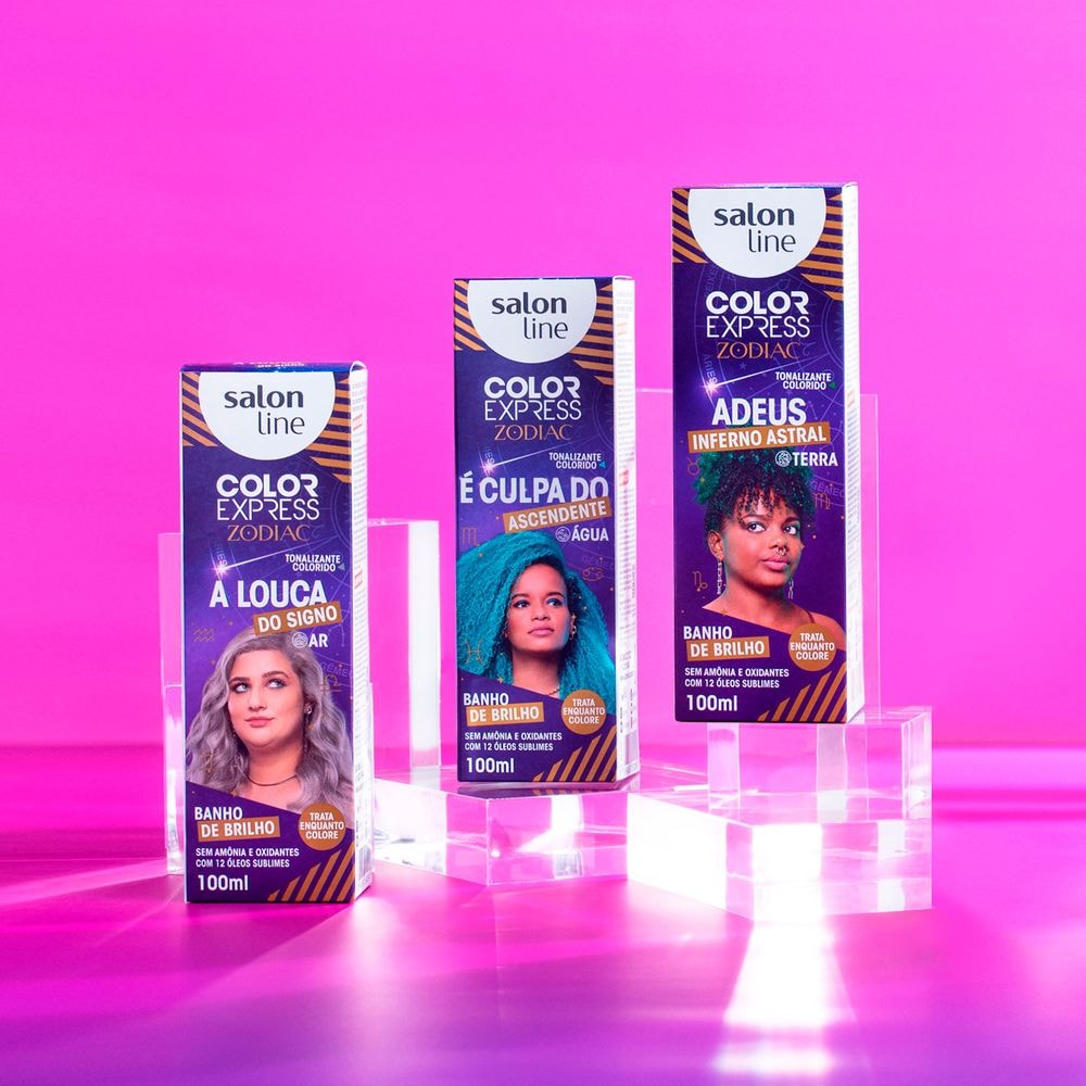 Tonalizante Salon Line Color Express Zodiac 100 ml Verde Água