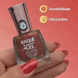 Top Coat Risqué Diamond Gel Meu Jardim Mágico 9,5 ml Intuição e Magia