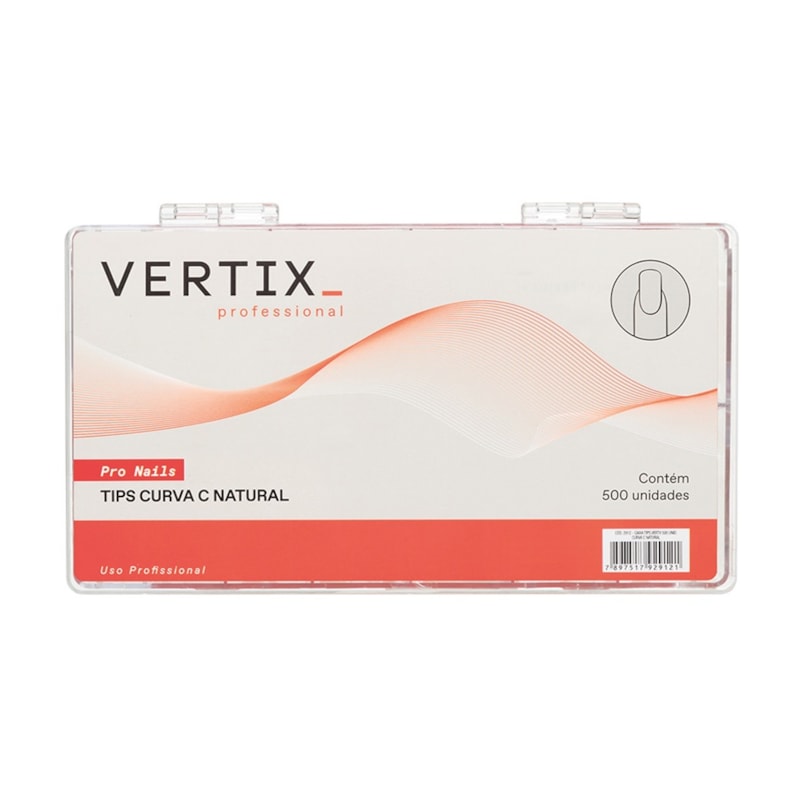 Unhas Tips Vertix Pro Nails Curva C Natural 500 unidades